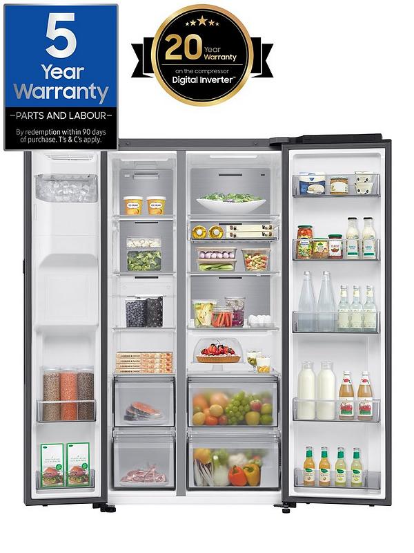Samsung Series 9 RS90F64EETEU 634-litre Smart American Fridge Freezer with On-device Bixby - Silver - Image 2